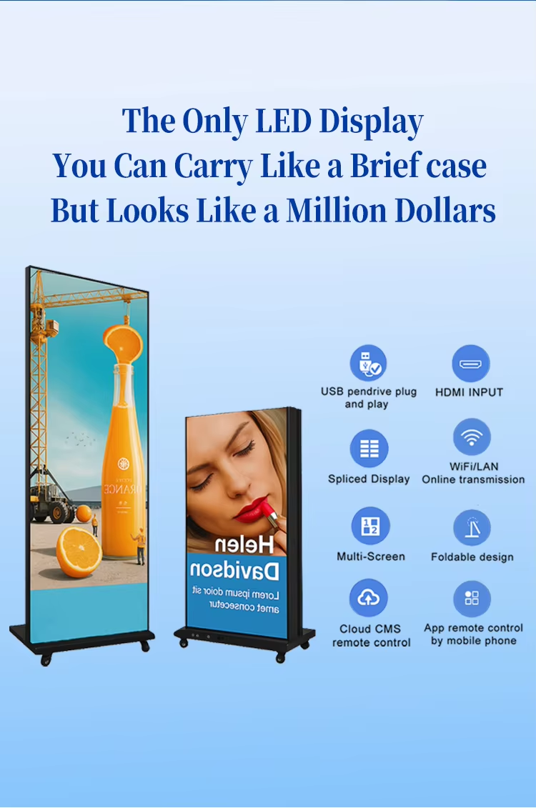 Modular LED Poster Display — Free-Standing GOB Screen