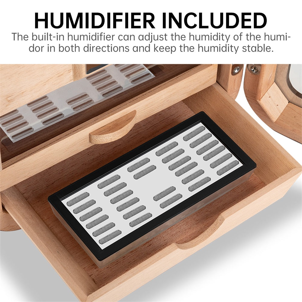 Cedar-Lined Cigar Humidor Cabinet — 110-Cigar Capacity