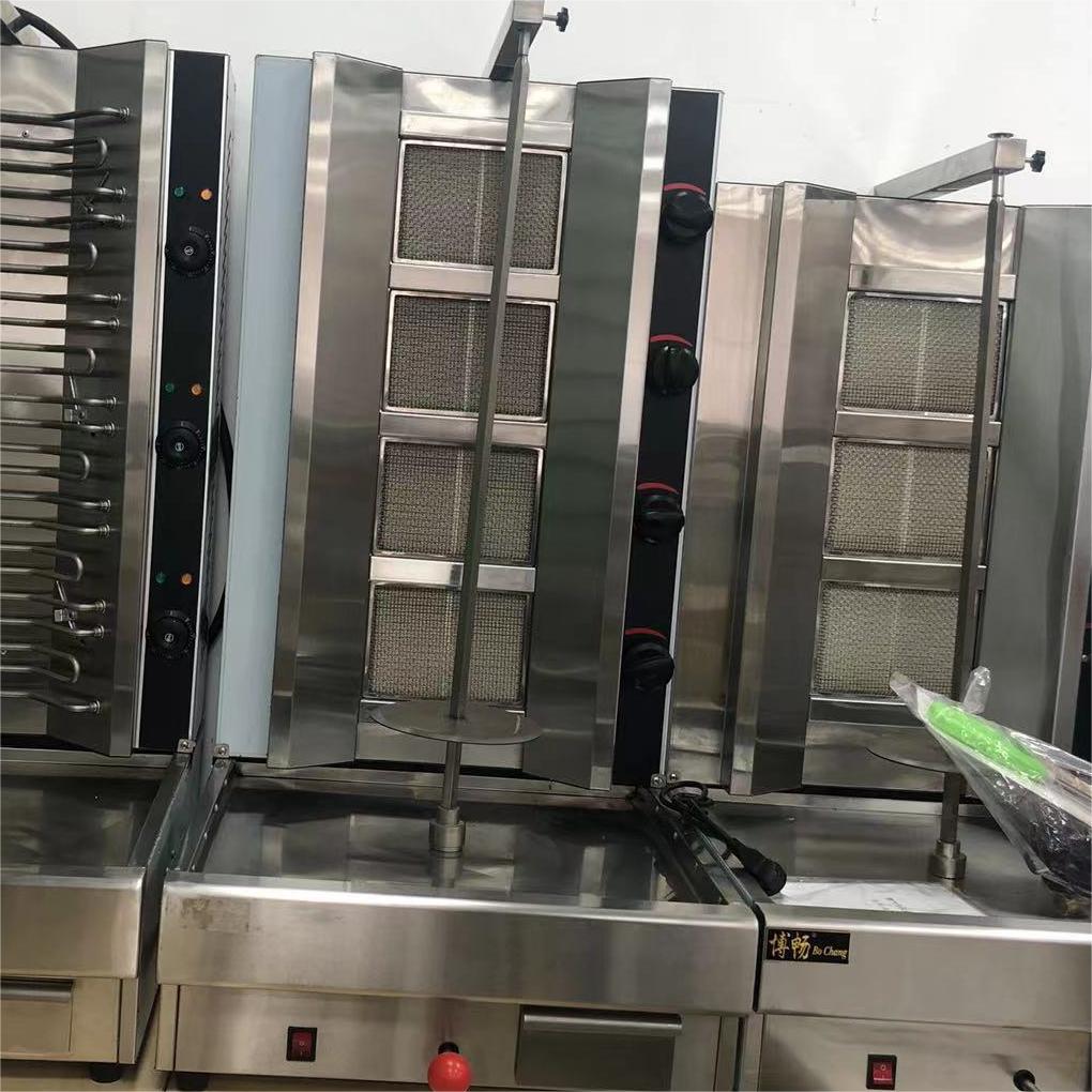 Commercial Gas Doner Kebab & Shawarma Machine — 4-Burner Rotary