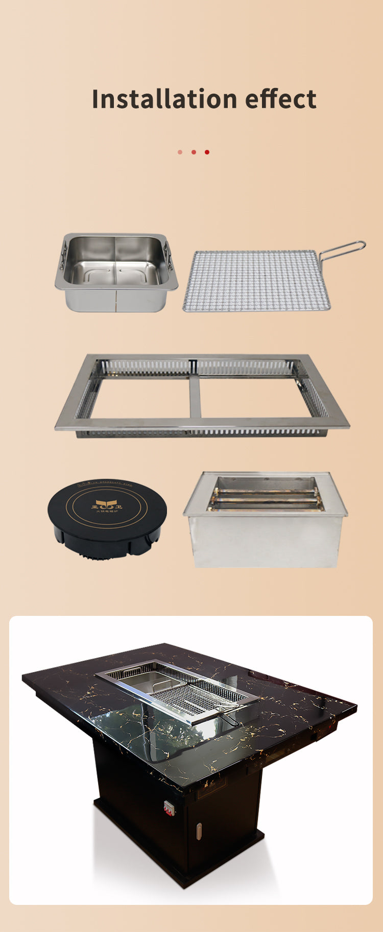 Smokeless Barbecue & Hot Pot Table — Built-In Downdraft Exhaust