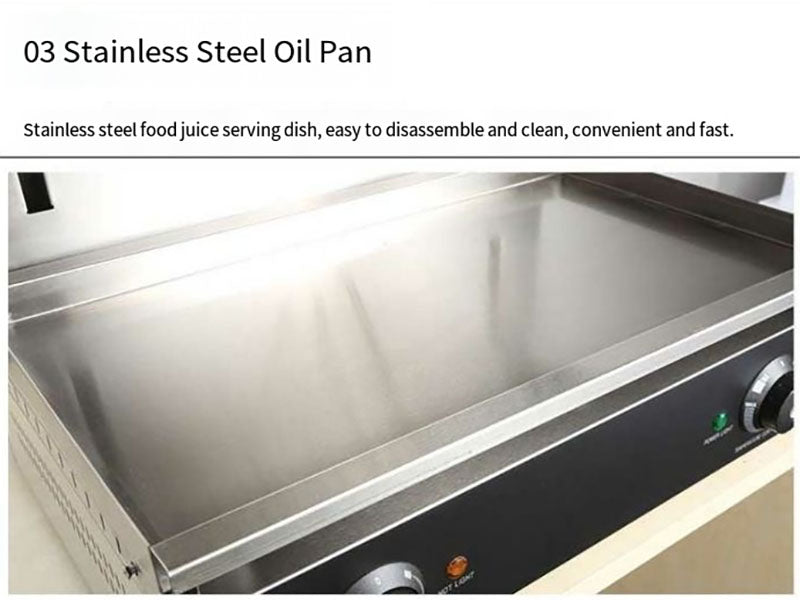 Commercial Electric Salamander Grill — Stainless Steel, Adjustable Lift