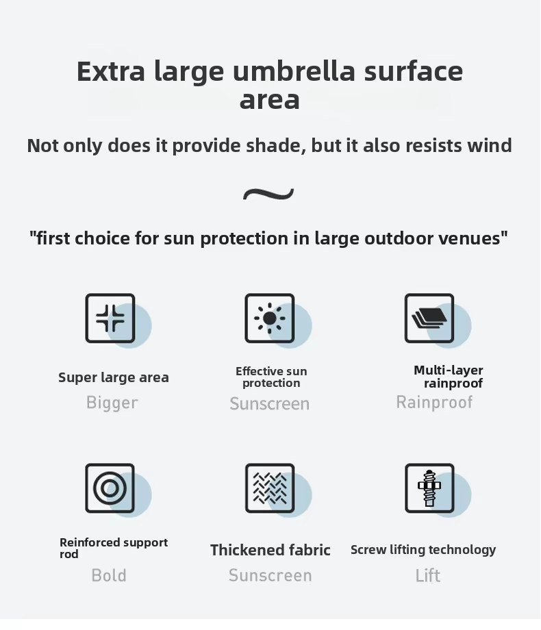 Outdoor Restaurant Umbrella with Aluminum Shaft and Marble Base