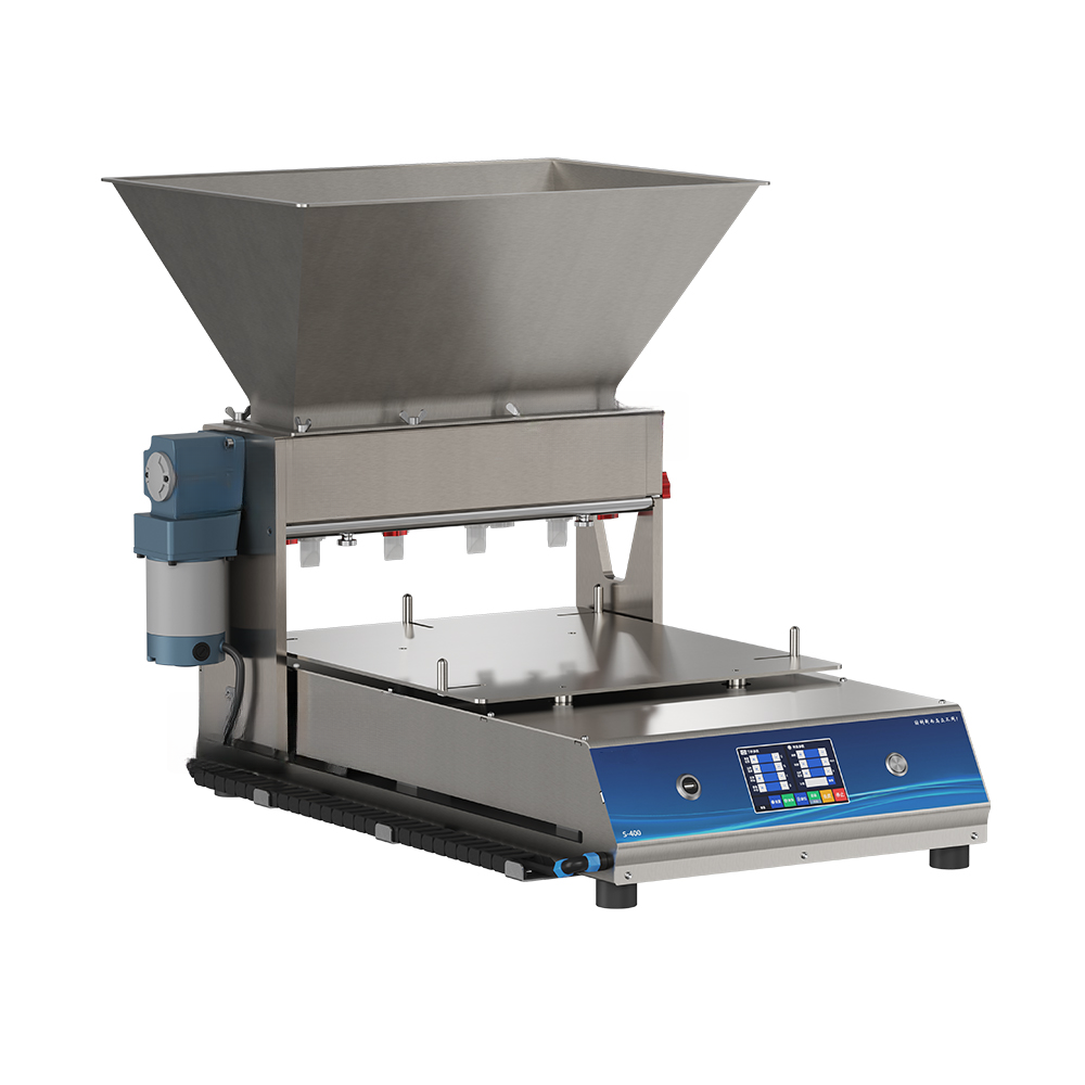 Automatic cake batter depositor — front three-quarter view