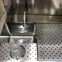 Stainless Steel Mobile Bar Station — Refrigerated Cocktail Cart image preview
