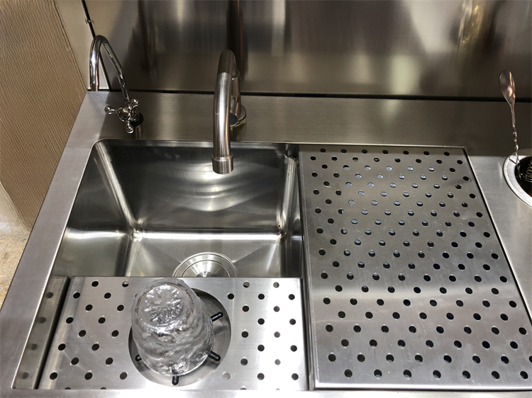 Stainless Steel Mobile Bar Station — Refrigerated Cocktail Cart