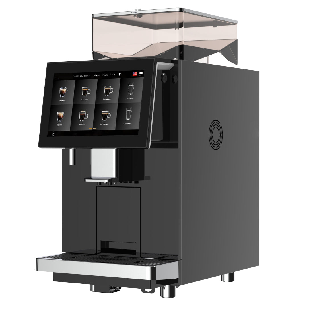 Commercial Self-Service Espresso Machine — Dual Bean Hopper, 20 Bar
