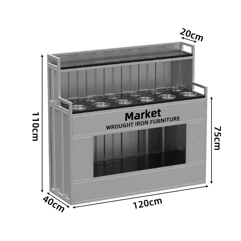 Commercial Wrought Iron Condiment Station — Self-Service Sauce Bar Counter
