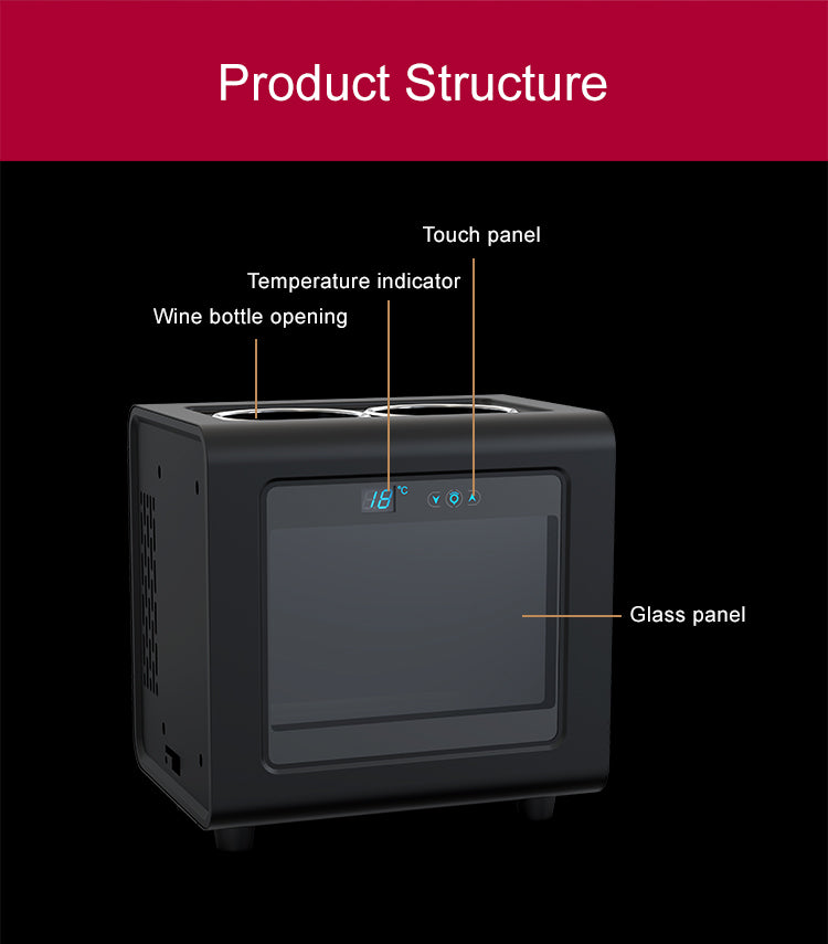 Thermoelectric Mini Wine Cooler — 2-Bottle