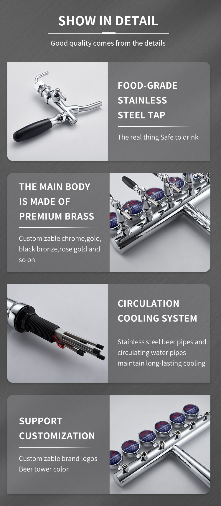 6-Tap Beer Tower Dispenser