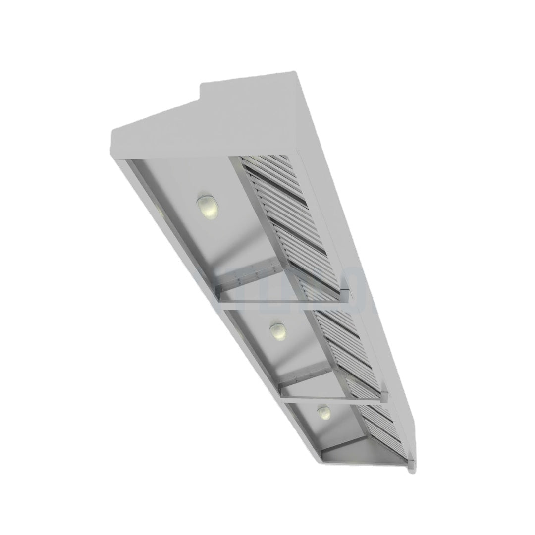 Commercial Stainless Steel Wall-Mounted Exhaust Hood with Filter