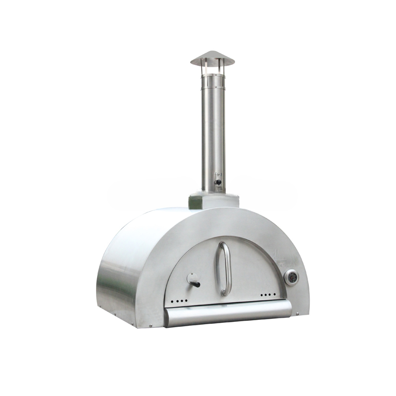 Freestanding Outdoor Wood-Fired Pizza Oven — Stainless Steel, 31"