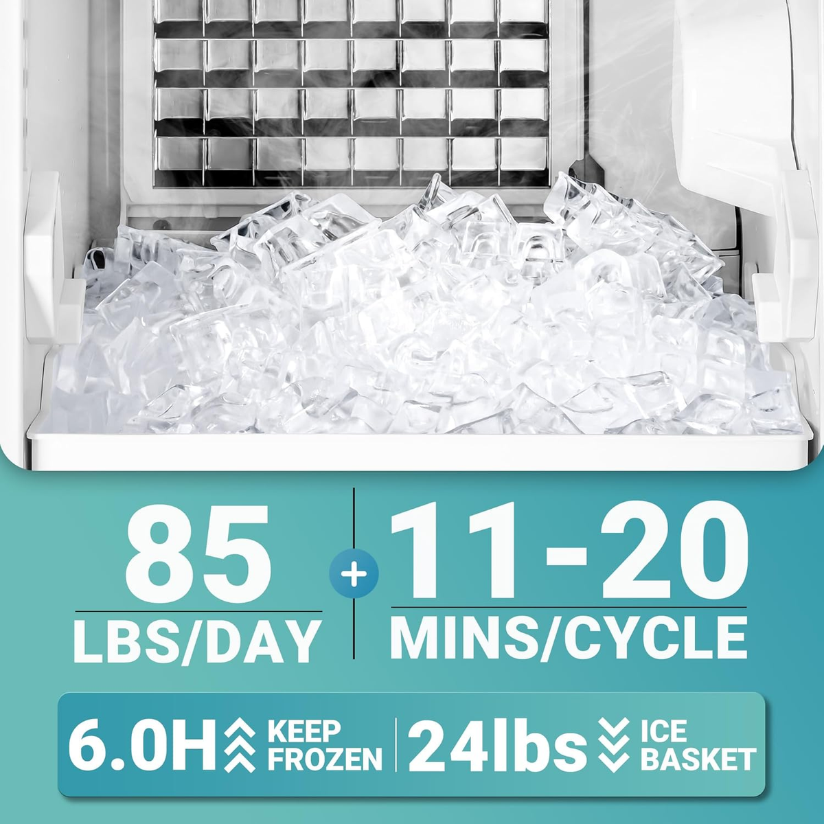 Commercial Undercounter Ice Maker — 85 lb/Day, Self-Cleaning