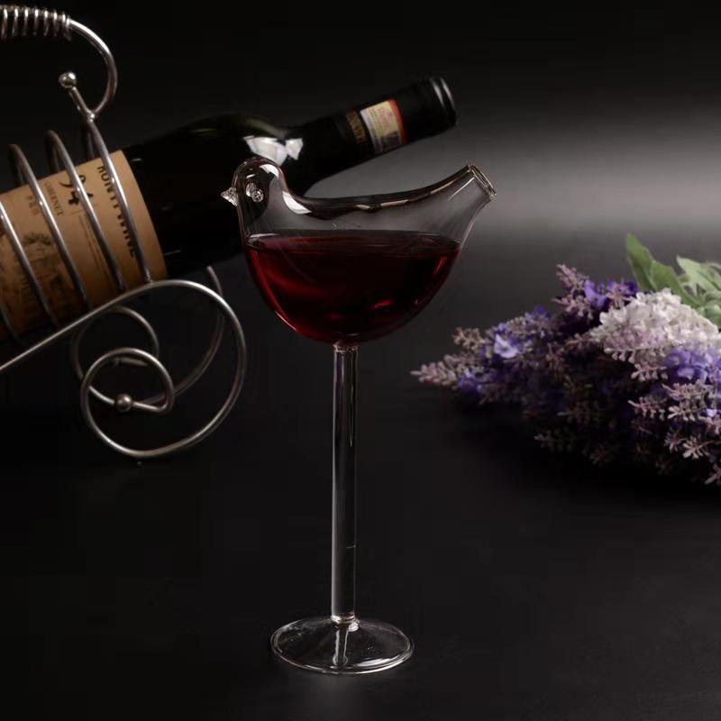 Sparrow Bird-Shaped Cocktail Glass, height 21cm