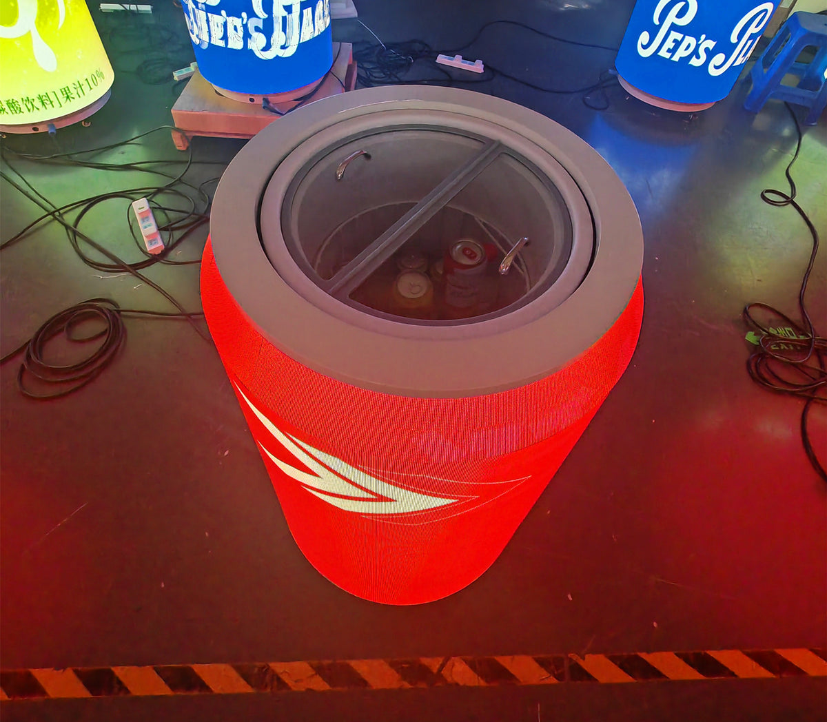 Can-Shaped Cylinder LED Video Display — Custom Digital Signage