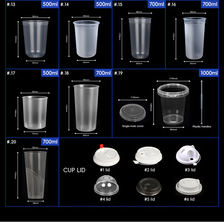 Disposable Cups with Lids — PET, PP & Paper, 7–32 oz