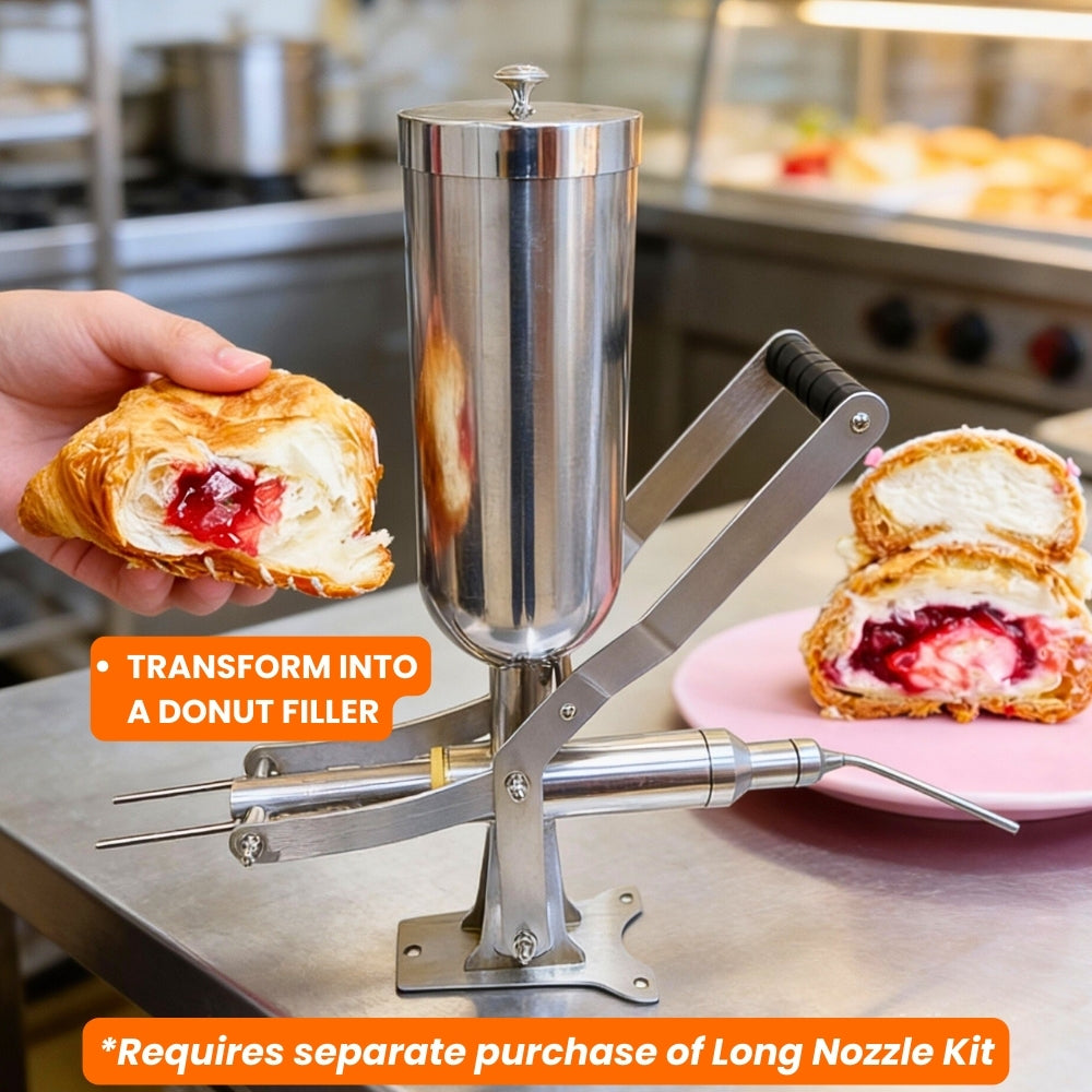 Manual Churros & Donut Filler — 5L Piston Injector