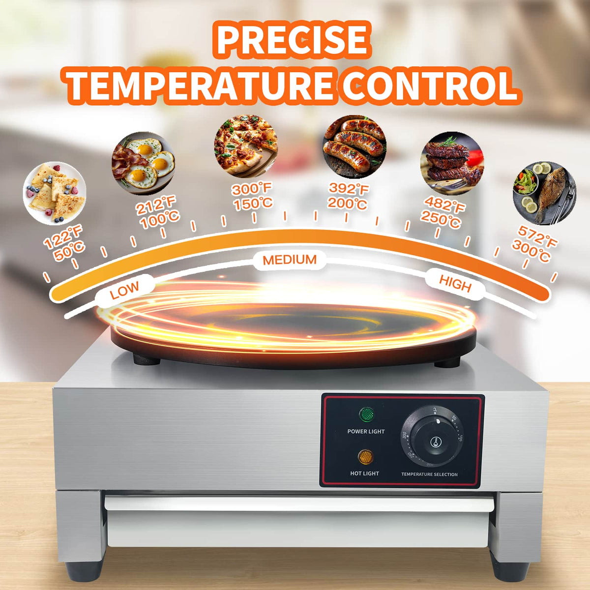 Commercial Electric Crepe Maker — Single Plate