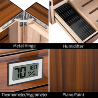 Aperçu : Armoire à cigares en bois — porte vitrée, 4 plateaux