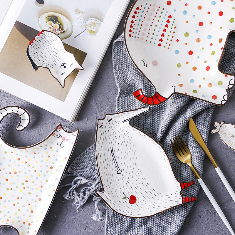 Creative Cartoon Porcelain Cute Plate Set