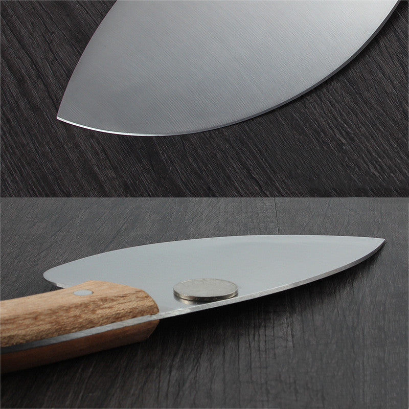 Round Seafood Knife with Wooden Handle
