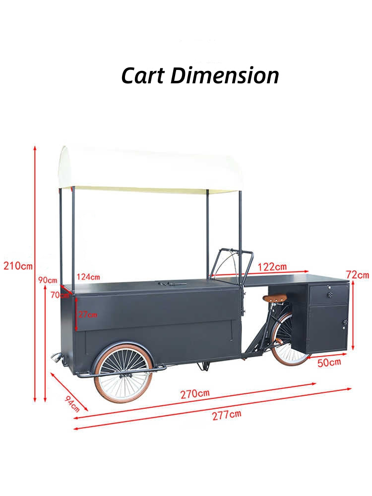 Electric Cargo Tricycle Coffee Bike — Mobile Food Cart