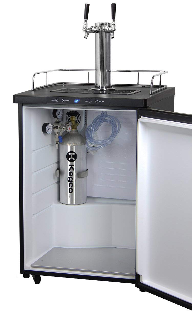 2-Tap Beer Kegerator — Stainless Steel