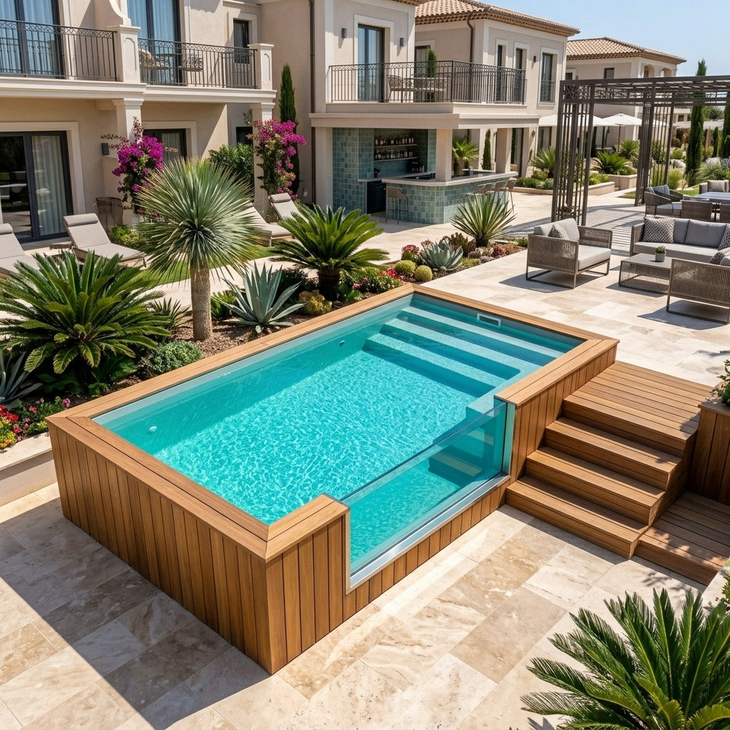 Prefab Above-Ground Fiberglass Swimming Pool — Container Series
