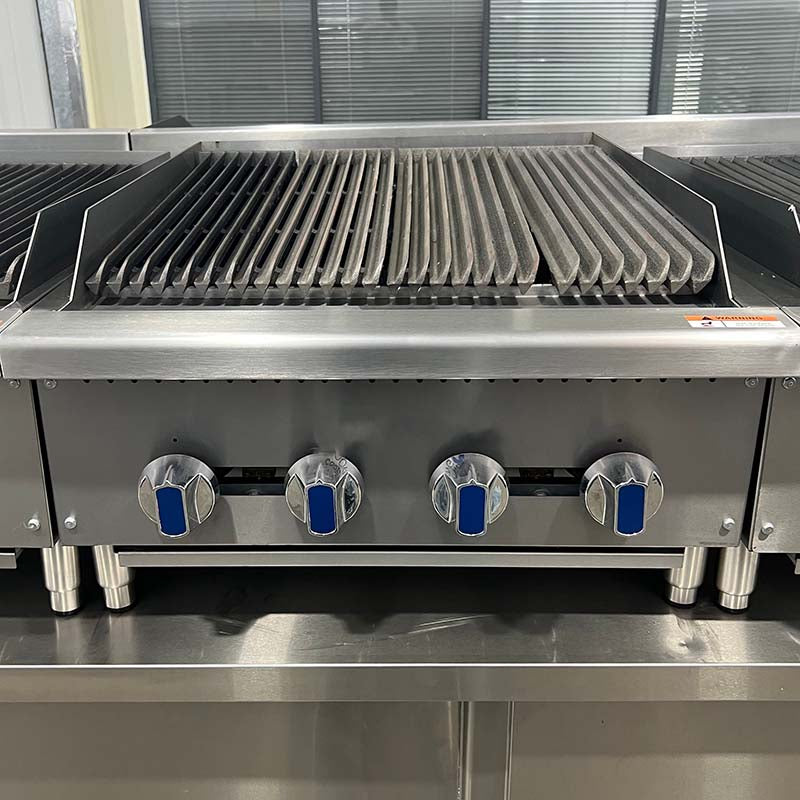 Commercial Gas Charbroiler — Heavy-Duty Countertop Stainless Steel