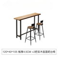 Table (1.2m) + 2 Chairs (Bar Stool with Backrest)