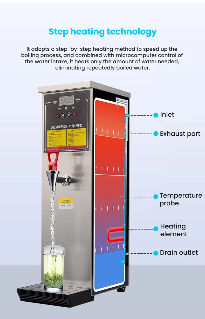 Commercial Countertop Water Boiler — Stepped Hot Water Dispenser