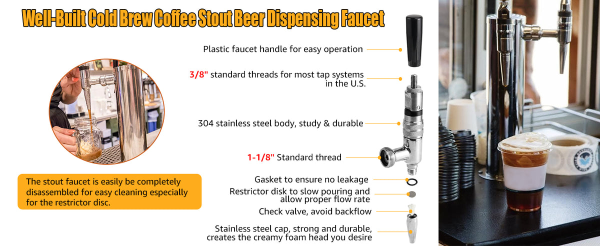 Nitro Stout Beer Faucet