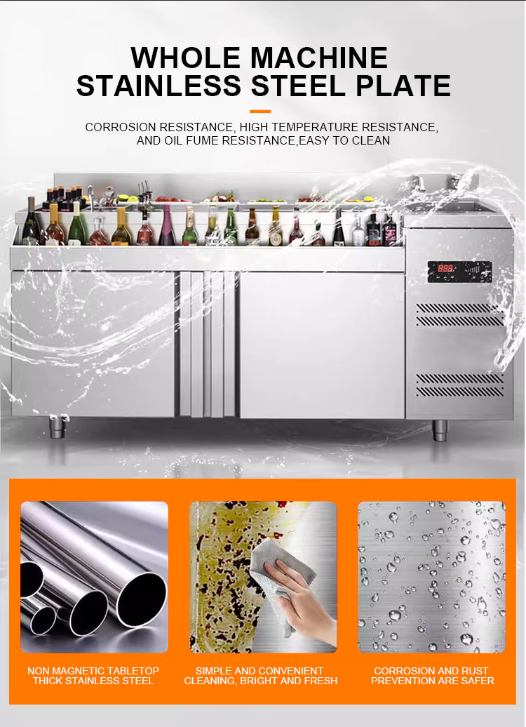 Custom Cocktail Bar Station — Refrigerated Underbar Workstation