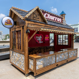 Vintage Wooden Churro Food Trailer — Mobile Vending Cart