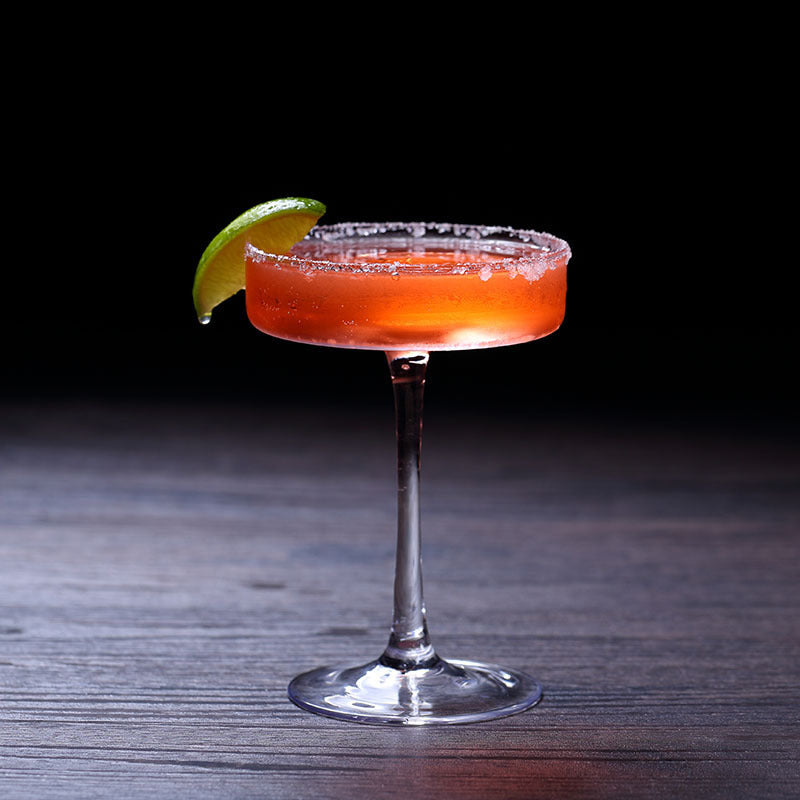 Hockey Puck Design Crosscut Cocktail Glass