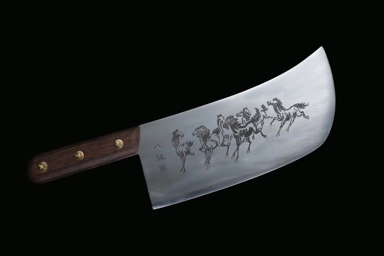 Premium Japanese Chef's Knife with Mustang Engraving