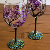 Four Seasons Airbrushed Wine Glass — 575 ml image preview