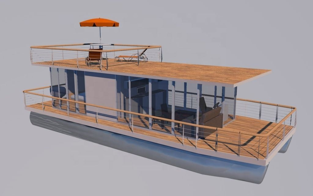 Aluminum Pontoon Houseboat — 11.6 m, 3-Tube
