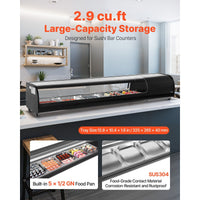 Commercial Countertop Sushi Display Case — 5-Pan, Curved Glass image preview