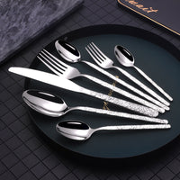 Embossed Stainless Steel Cutlery Set — 7-Piece image preview