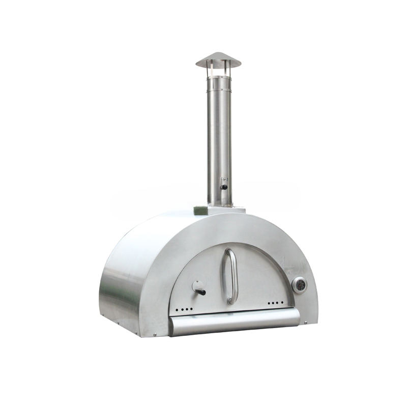 Freestanding Outdoor Wood-Fired Pizza Oven — Stainless Steel, 31"