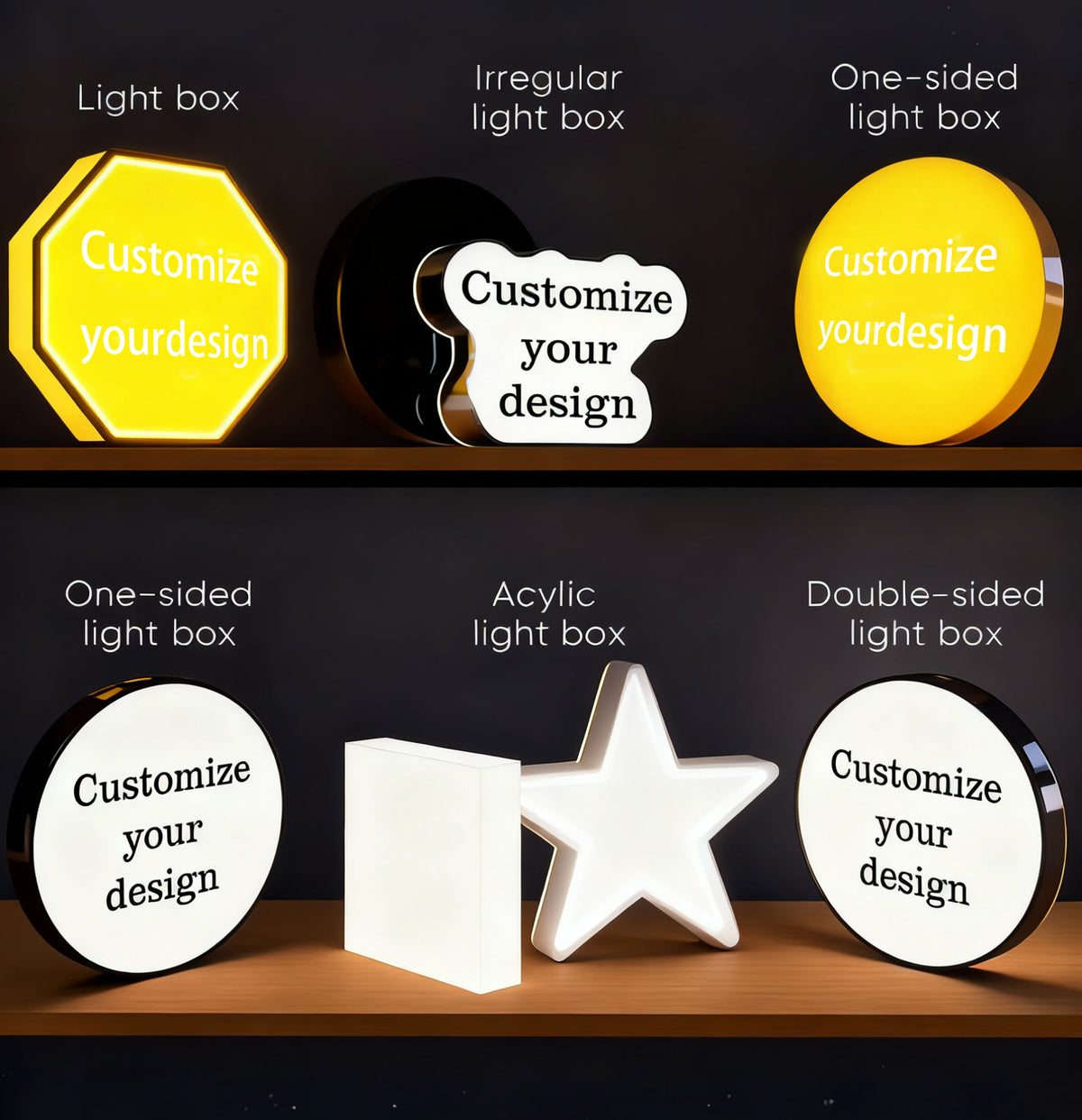 Ultra-Slim LED Light Box Sign — App-Controlled RGB, Wall-Mounted