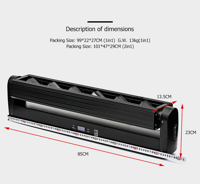 6-Head Moving Head Laser — RGB 6×500 mW with DMX512