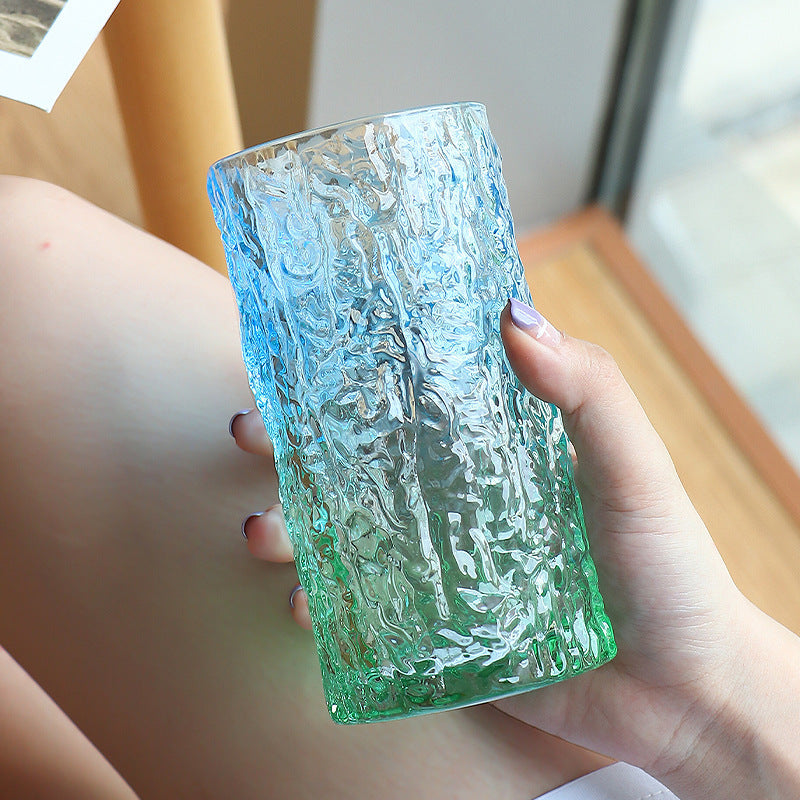 Gradient Color Glass with Tree Texture