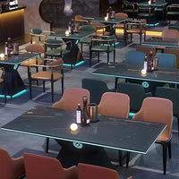 Modern Bar Furniture Set — Cross-Back Chairs &amp; Wood-Top Tables image preview