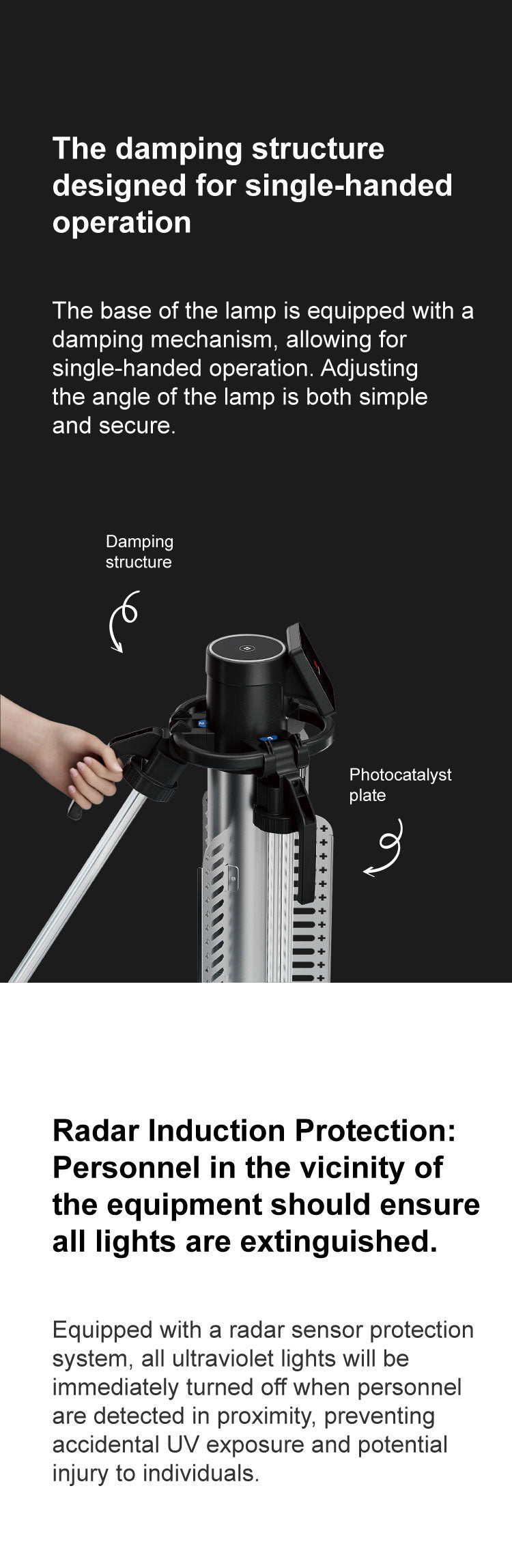Commercial UV Air Sterilizer — 360° Germicidal Lamp, 180 W