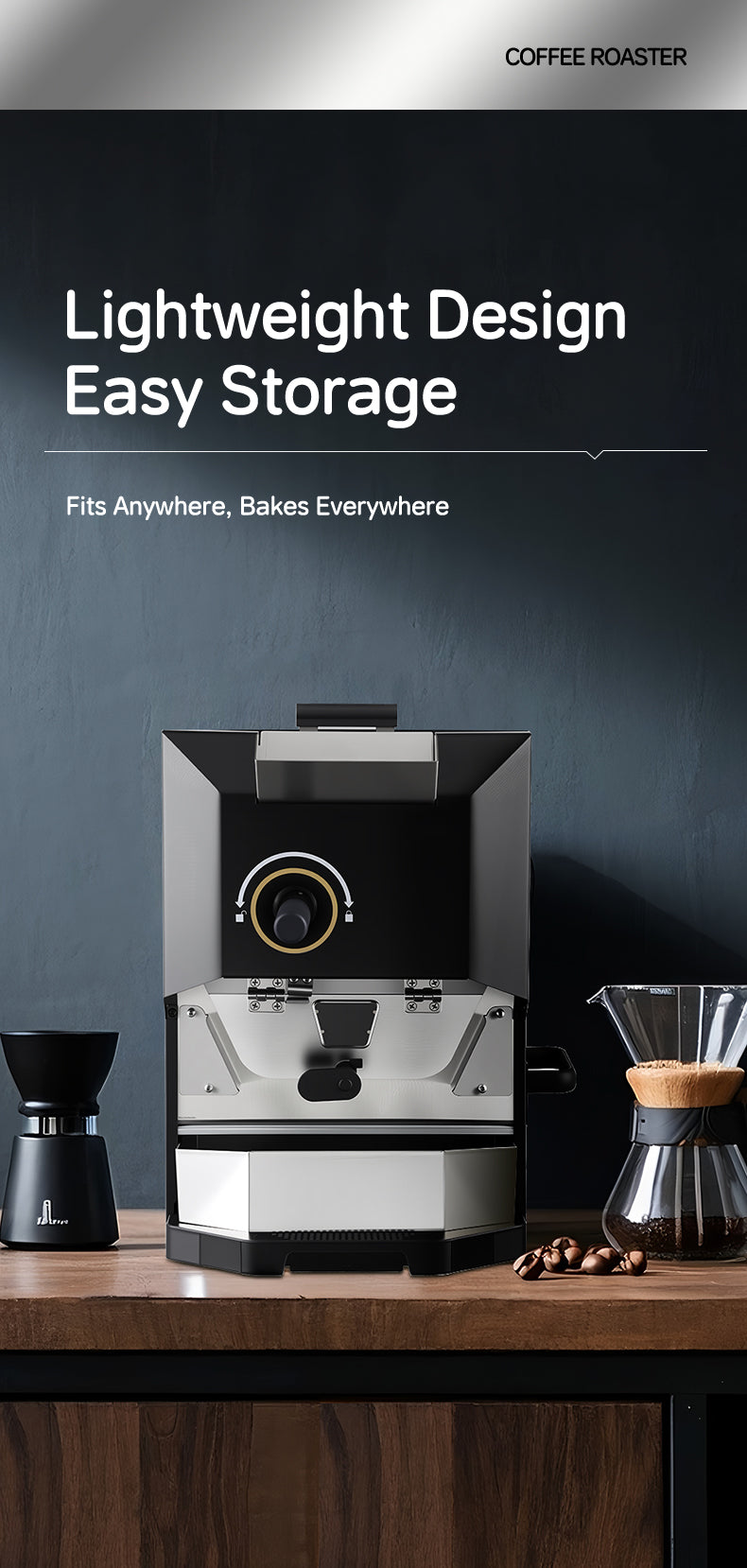 Commercial Electric Coffee Roaster — 1 kg, Touchscreen Control
