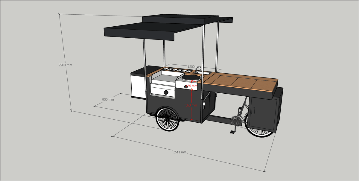 Electric Cargo Tricycle Coffee Bike — Mobile Food Cart