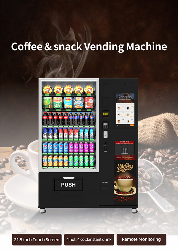 Distributeur automatique de café et de snacks — écran tactile 22 pouces