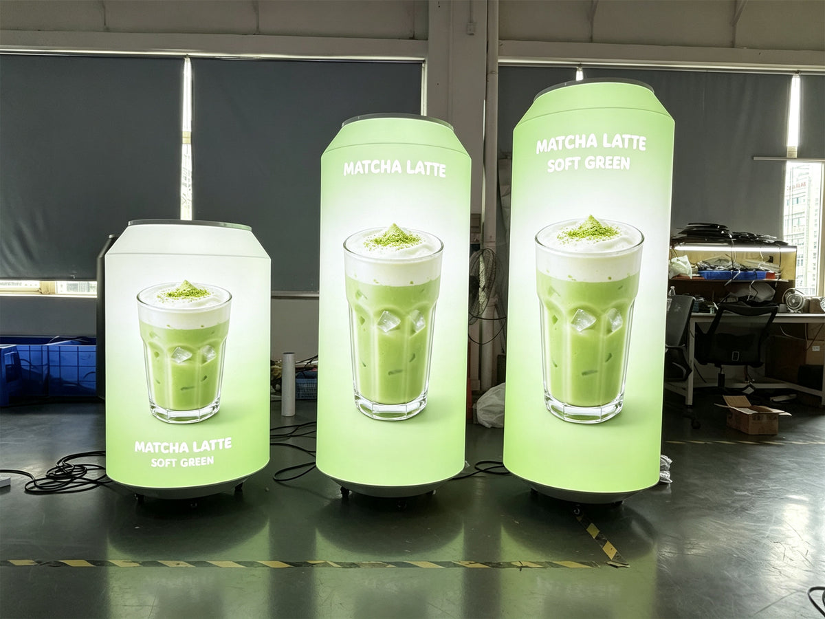Can-Shaped Cylinder LED Video Display — Custom Digital Signage