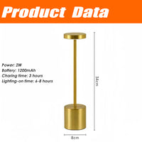 Cordless LED Table Lamp — Rechargeable Metal Dimmable image preview